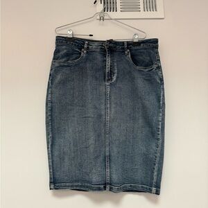 Classic Blue Denim Pencil Skirt
